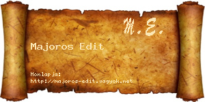 Majoros Edit névjegykártya